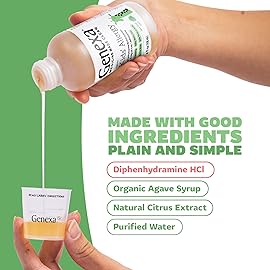 Genexa Kids Allergy Medicine | Clean Allergy Relief for Children | Diphenhydramine 4 fl oz | Treats Runny Nose, Sneezing & Itching | Vegan & Non-GMO | Organic Agave Syrup Flavor | Ages 6+
