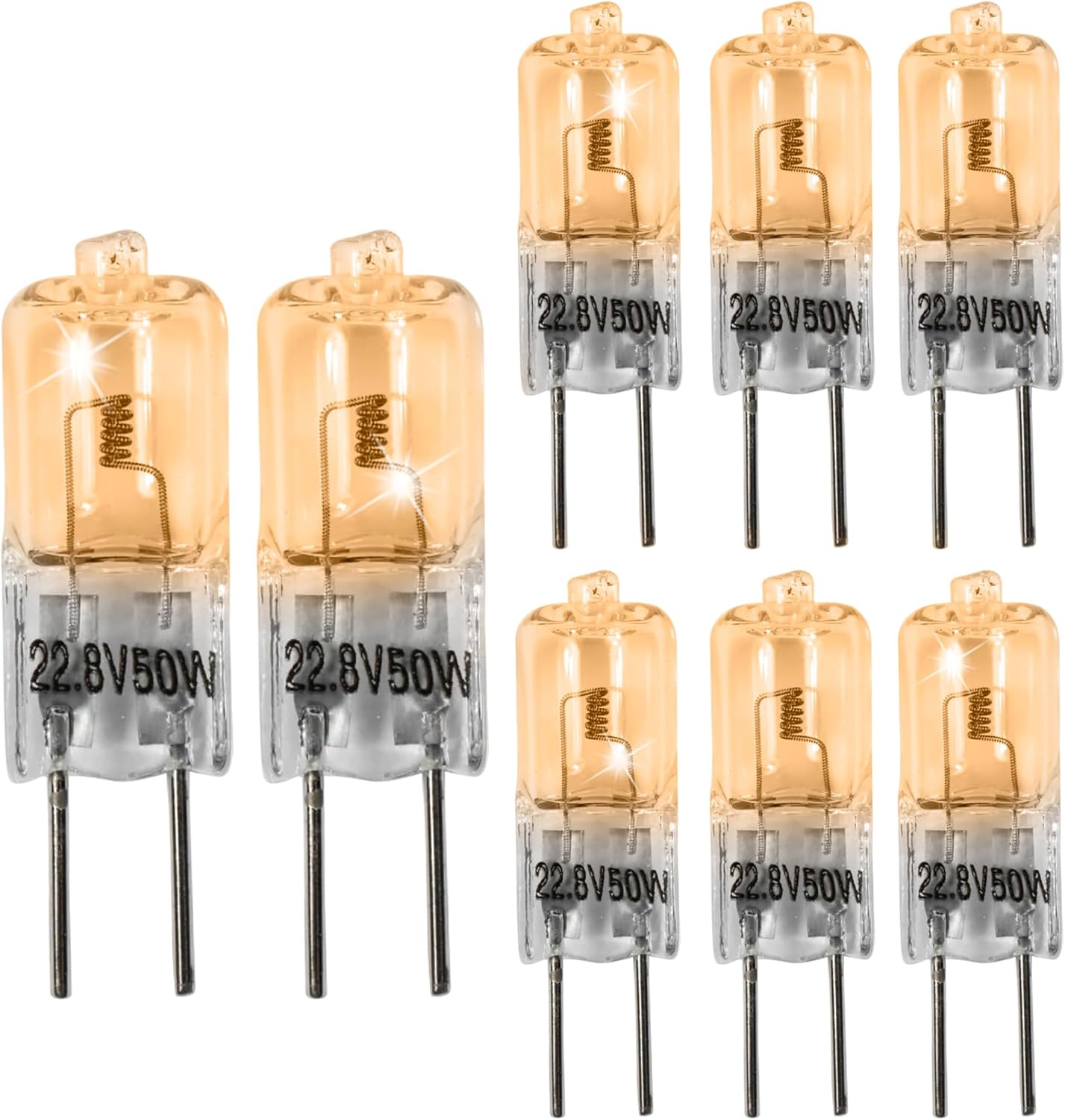 HQRP 8-Pack 22.8V 50W Halogen Bulb G6.35 Bipin Base Lamp Compatible with Dr. Mach 130; Dr. Mach 380; Dr. Mach 400; Dr. Mach 500; Dr. Mach 700; Dr. Mach M3; Hanaulux System 2000