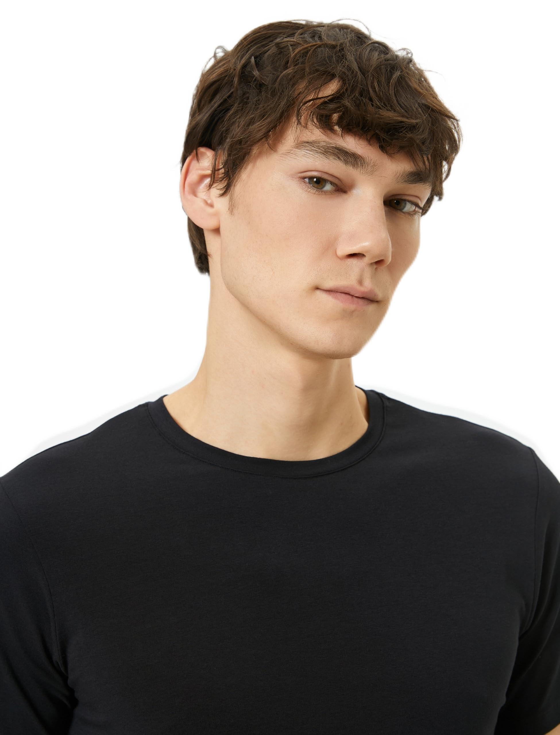 Kısa Kollu Tişört Uzun Kalça Boy Esnek Kumaş Slim Fit Pamuklu