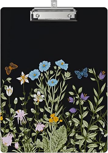 Miniatura 12 de Bonito portapapeles de madera con diseño decorativo A4 tamaño carta para oficina en el aula, tamaño estándar 9 x 12.5 pulgadas con clip de metal