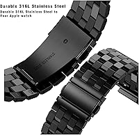 Vista 4 de HASLFM Correa de acero inoxidable con funda compatible con Apple Watch Series 9, 8, 7 (1.614 pulgadas), 6 5 4 SE3/2/1 (1.575 pulgadas), Series 3, 2