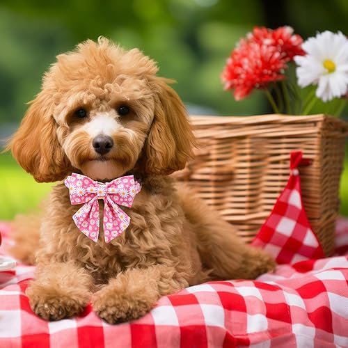 Miniatura 294 de Collar de perro con bandera estadounidense con pajarita, collar patriótico para perros pequeños, medianos y grandes, talla XS