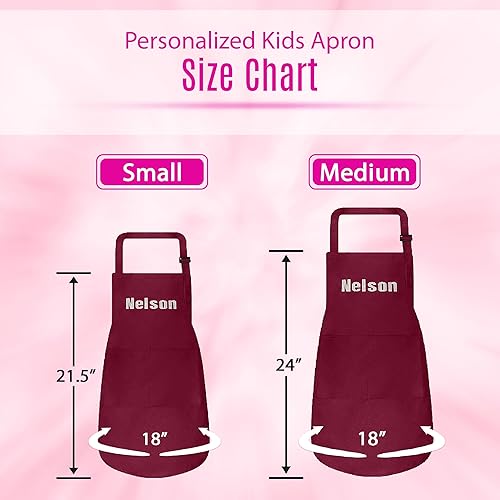 Miniatura 61 de Juego de delantal personalizado y sombrero de chef, bonito disfraz de chef para niños, delantales con bolsillos para cocinar, pintar, fiestas Negro