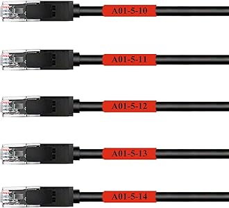 Mr-Label Self-Laminating Wrap Around Cable Labels – Letter Sheet Laser Printer Only – for Wire Marking Identification (25 Sheets (800 Labels), Red)