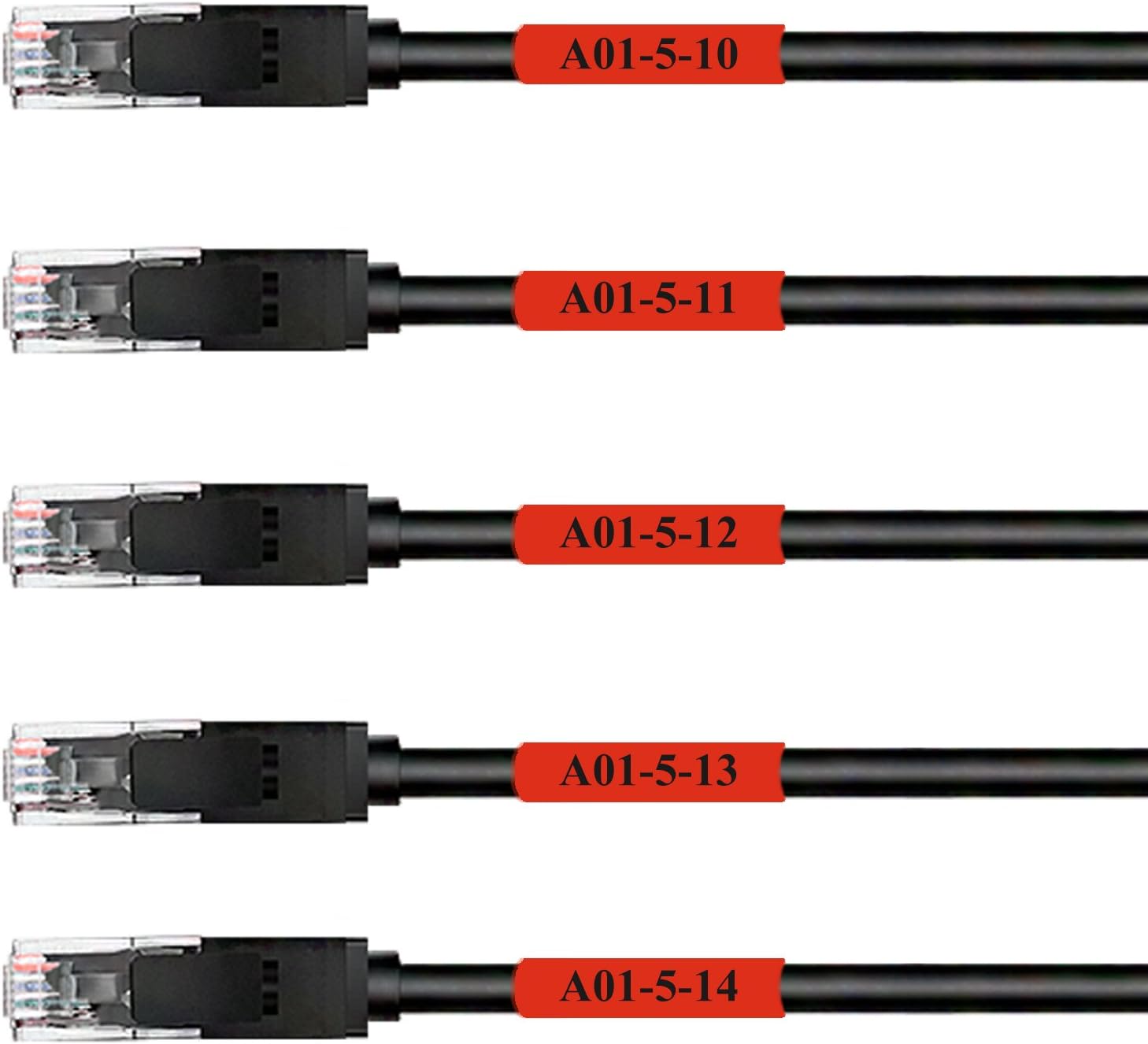 Mr-Label Self-Laminating Wrap Around Cable Labels – Letter Sheet Laser Printer Only – for Wire Marking Identification (25 Sheets (800 Labels), Red)