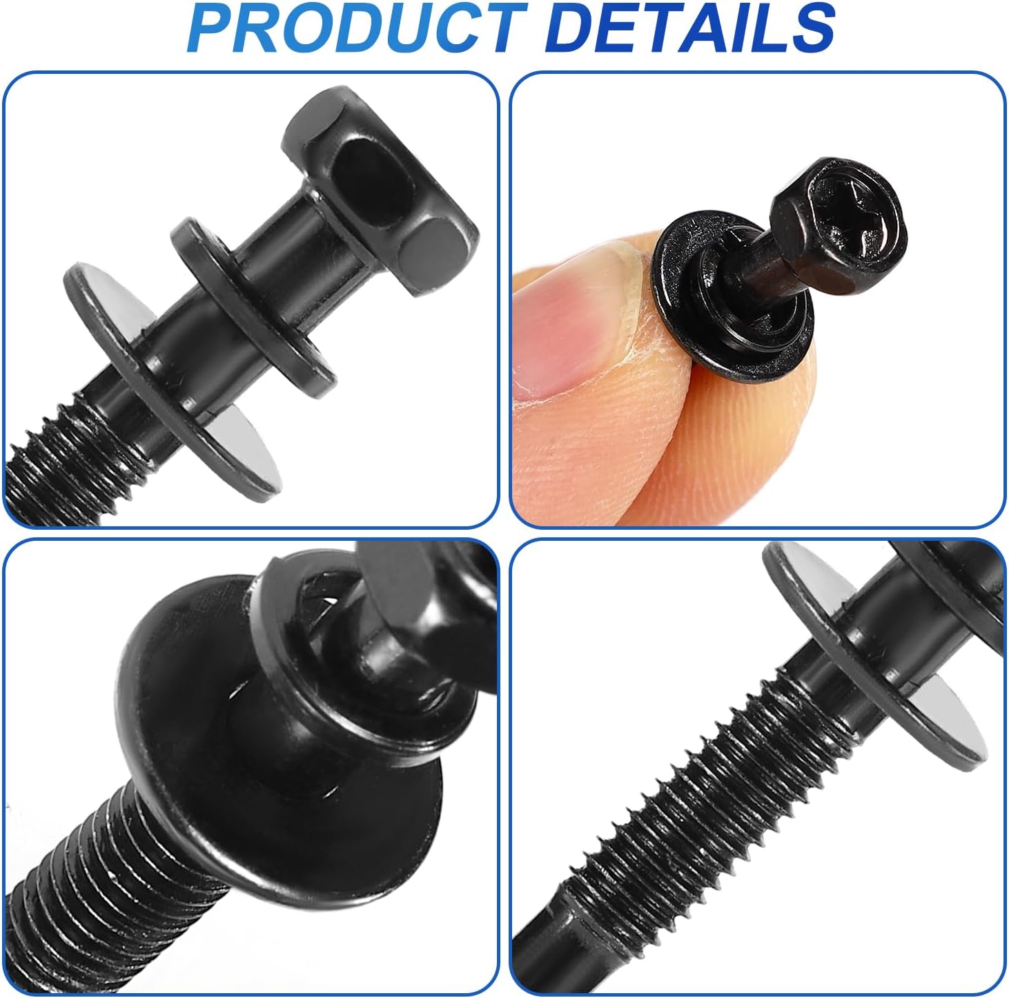 8pcs Air Filter Box Screws, Air Cleaner Fastener Replacement Part Number 90091P36000, Air Box Bolt Screws for Engine Air Filter Housing (Black)