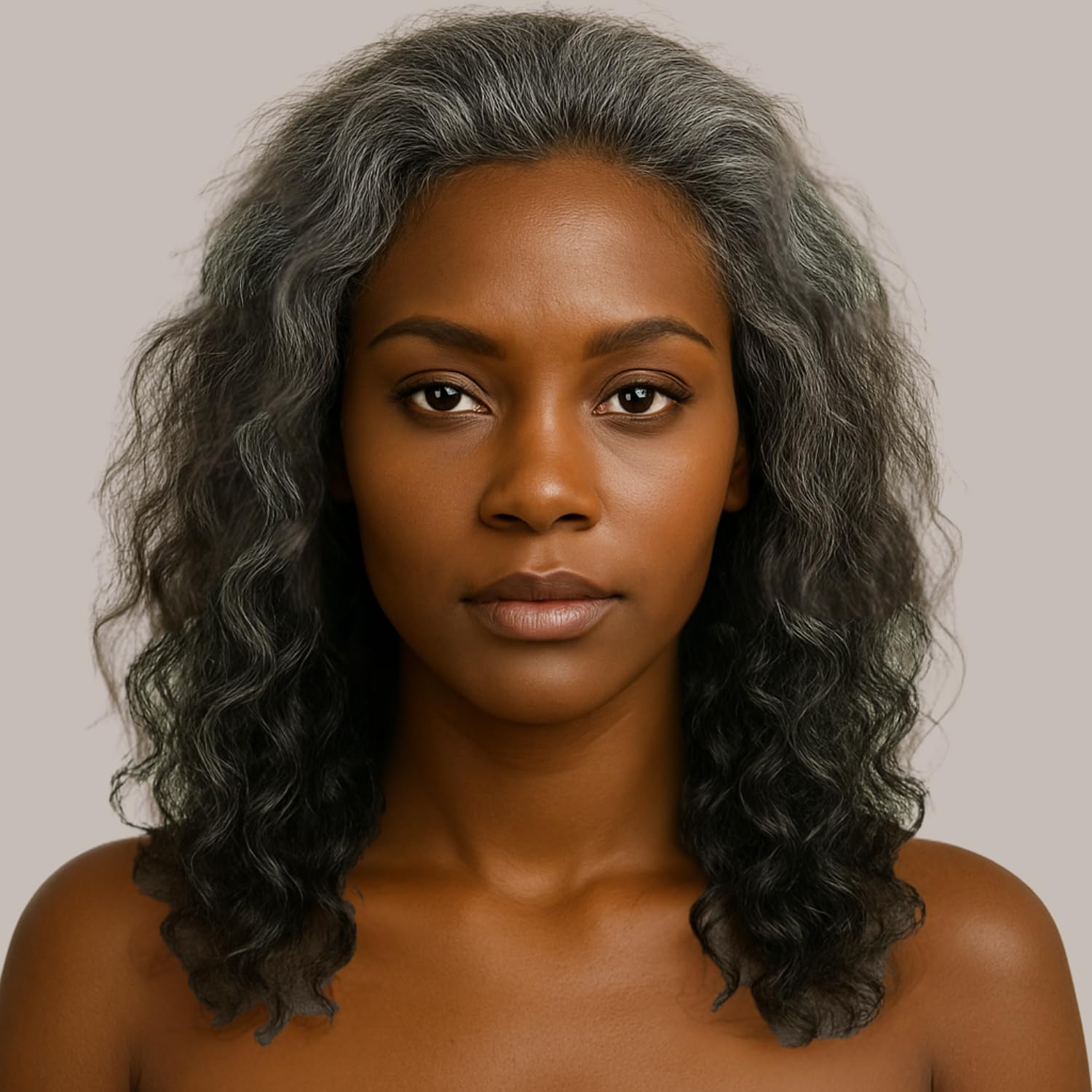 Lace front gray human hair wigs, Natural Wavy Human Hair, Water Wave 100% Unprocessed Wavy | Natural Gray Human Hair Wig, Quick Weave for Women. (12 Inch Front Wigs)