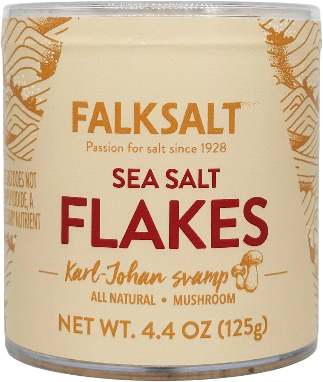 FALKSALT | Wild Mushroom Sea Salt Flakes 4.4oz. | Gourmet Finishing Salt | Non-GMO, Kosher and Halal Certified