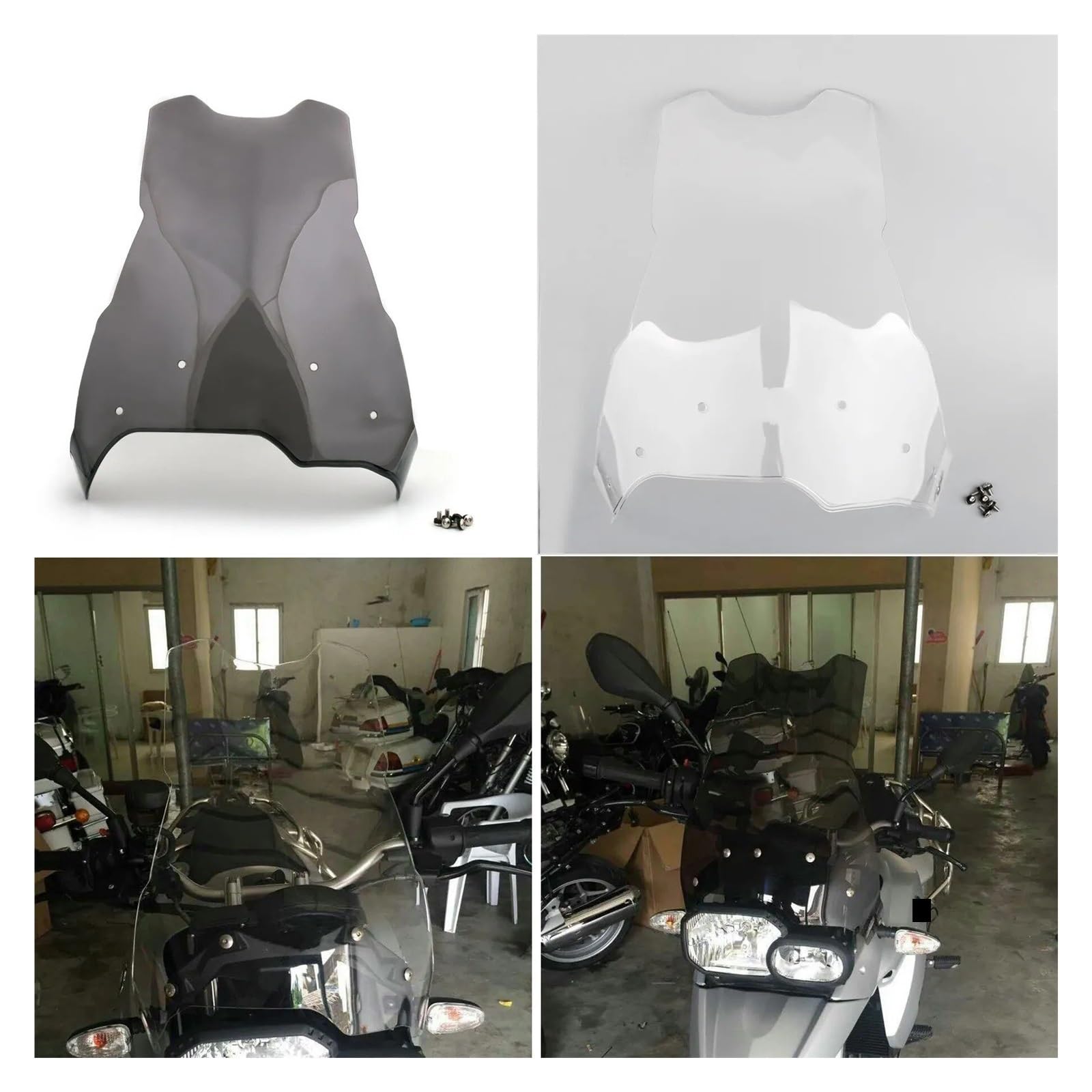 Parabrisas Cúpula Windshield para BMW para Adventure F650GS F700GS F800GS 2008-2017 Parabrisas + 4"(Clear)