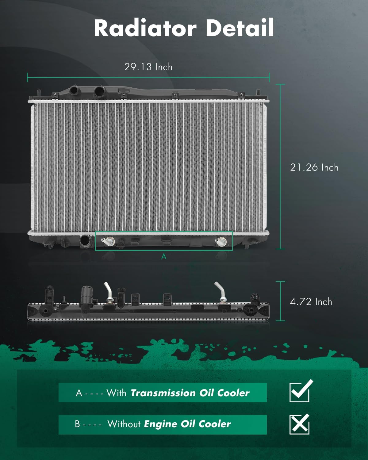 SCITOO 2923 Radiator Replacement Compatible 2006-2011 for Honda for Civic