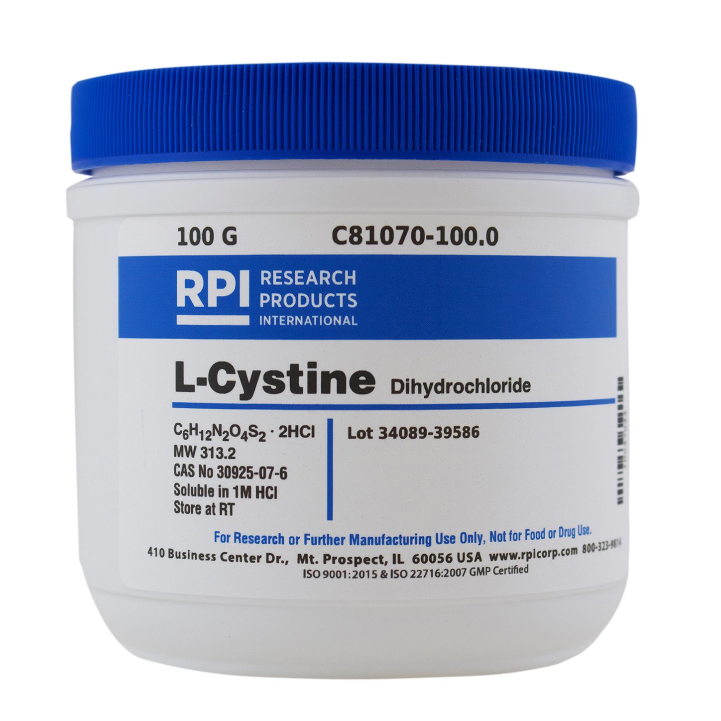 L-Cystine, Dihydrochloride, 100 Grams