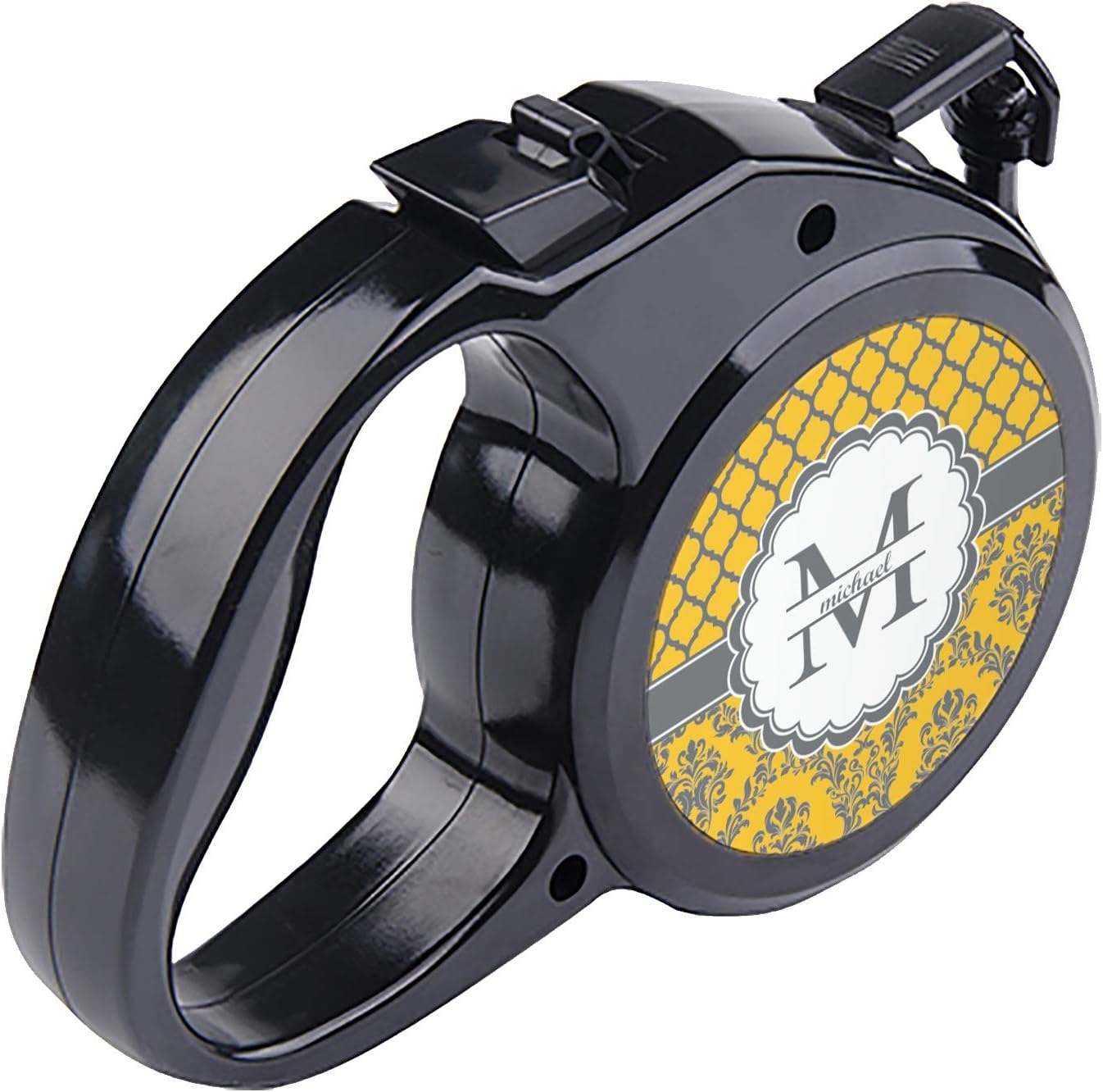 YouCustomizeIt Personalized Damask & Moroccan Retractable Dog Leash - Medium