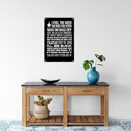 Miniatura 6 de Citas de película de película de los años 80 carteles divertidos retro de metal decoración de pared 8 x 12 pulgadas arte de pared para el hogar