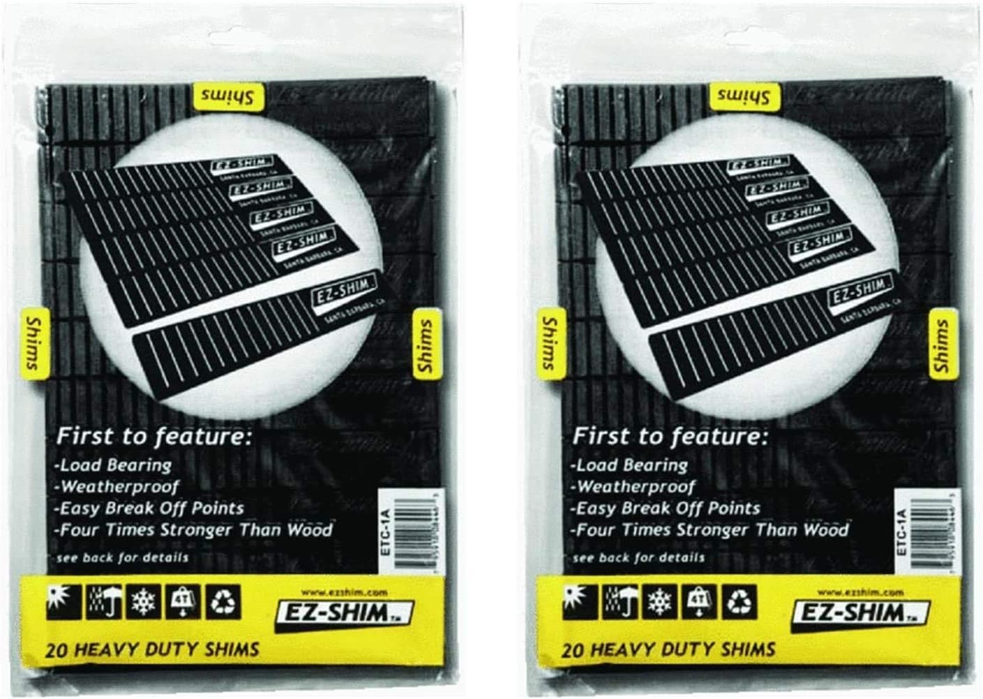 Ez Shim Heavy Duty Shims 7.9" Plastic Plastic (Two Pack)