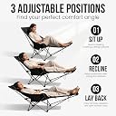 HACER Compact Folding Chair with Heavy Duty Metal Frame 3 Adjustable Positions Portable Lightweight Foldable Seat for Outdoor Camping Hiking Fishing Garden Beach Picnic Travelling (Pack of 1, Black) gallery image