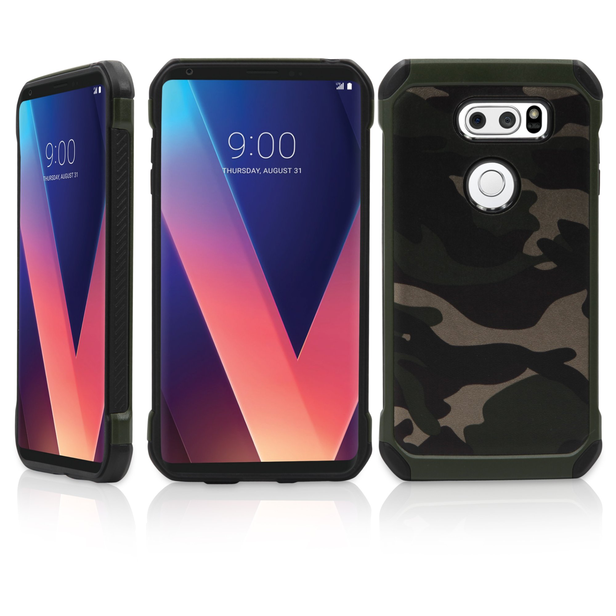 BoxWave Case Compatible with LG V30 (Case by BoxWave) - CamoSuit, Camoflage Print Rugged Armor Shell Cover for LG V30 - Army Green