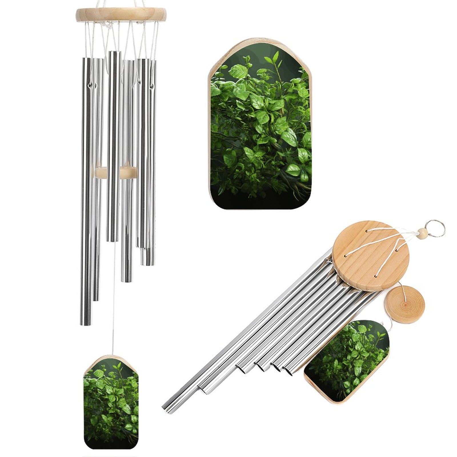 Green Leaves Wind Chime 20.5" Aluminium Wind Chimes Outdoor Garden Patio Decoration Windchime Memorial Gifts Windchimes for Men and Women