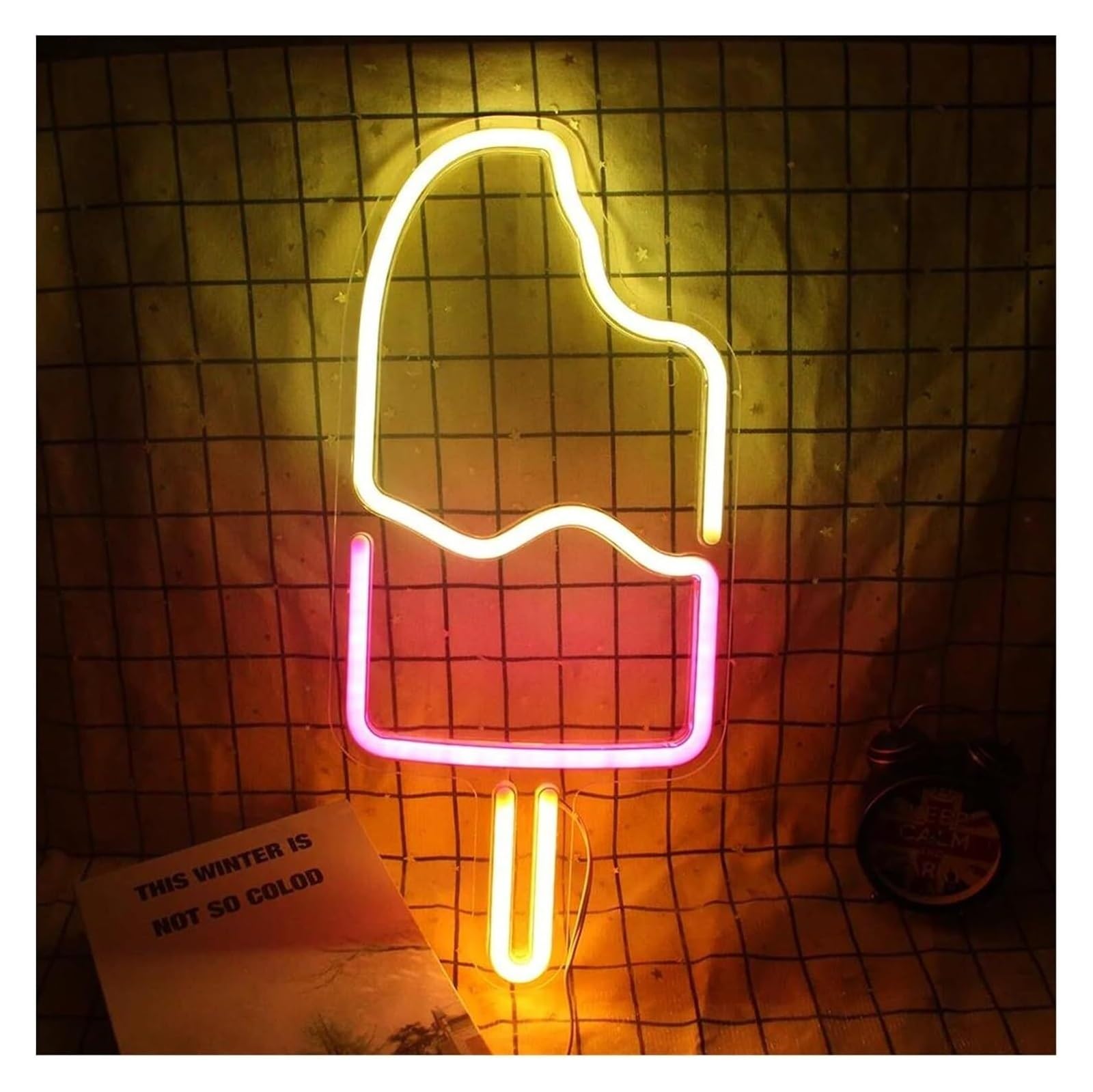 Neón Sign Lámpara de neón personalizada para crear un ambiente relajante, para ideal para decorar paredes con forma helado