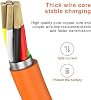 Mugust Cable de Carga Micro USB para JBL Flip 4 3 2, Charge 3 2Plus, Pulse 2 3, Clip, Clip Plus, Xtreme, JBL Go 2 Parlante Bluetooth Cable de Carga - 1 metro (Naranja) 5