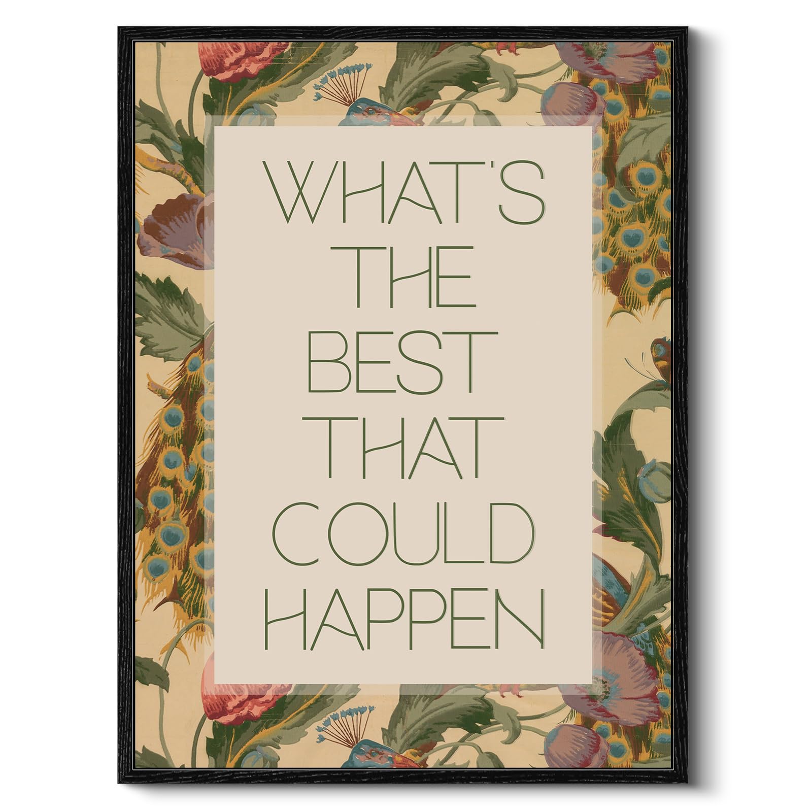 HUARCEY Lienzo enmarcado de inspiración motivacional, para pared, What The Best That Could Happen