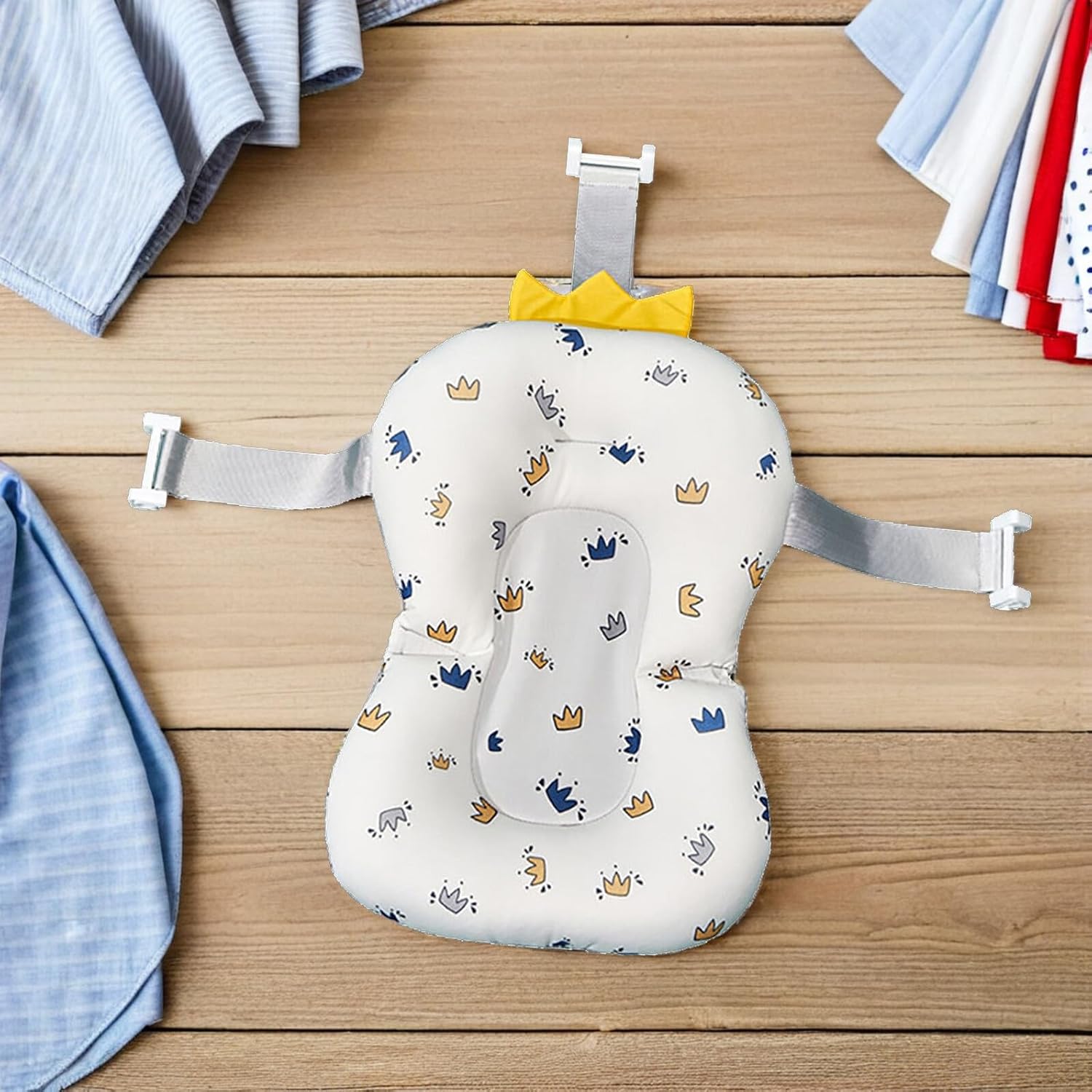 Bath Support Cushion Tilt Bathtub Seat Pad Breathable Material Newborn Sink Tub Fit Bath Pad for Head Neck Back Comfort