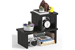 Bamboo Tabletop Organizer - Multi-Purpose Small Desk Shelf Organizer