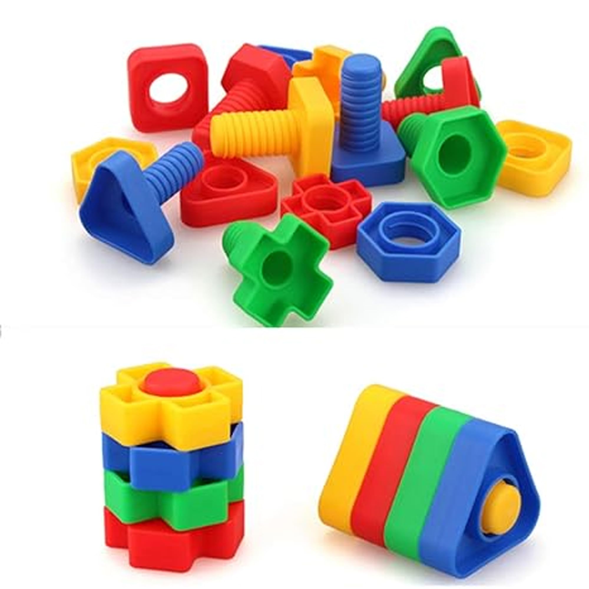 Screw Set with Nuts and Bolts - Nuts-N-Bolts Plastic Screwing & Unscrewing Interlocking Different Shapes with Attractive Colors. (B0DCWVQRPG) Amazon Price History, Amazon Price Tracker