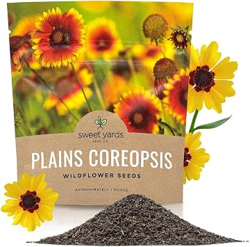 Plains Coreopsis Seeds Native Flowers Extra Large Packet Over 100,000 Open Pollinated Non-GMO Wildflower Seeds Coreopsis tinctorial