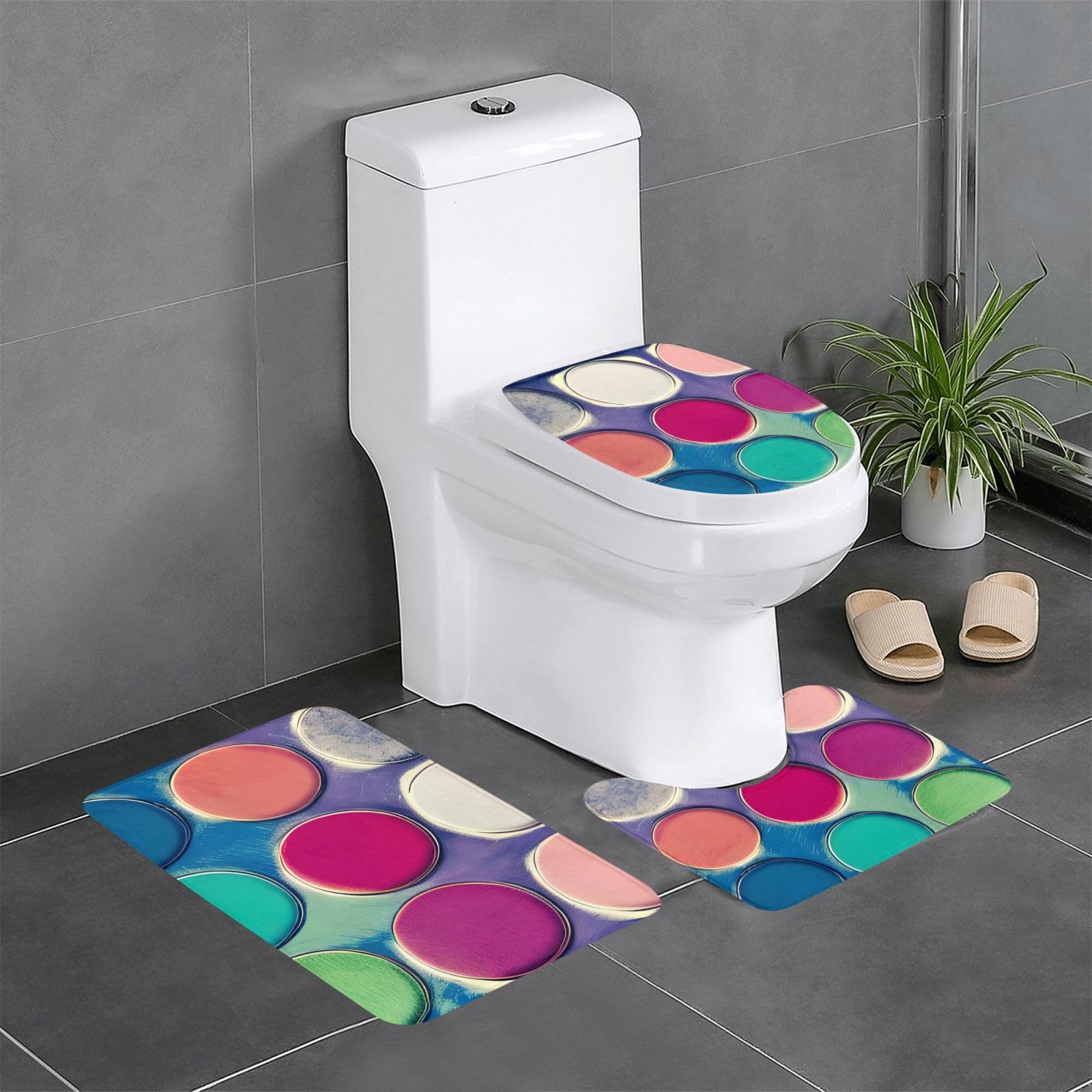 Tapis de salle de bain yefan ronds doux pour sol humide et wc