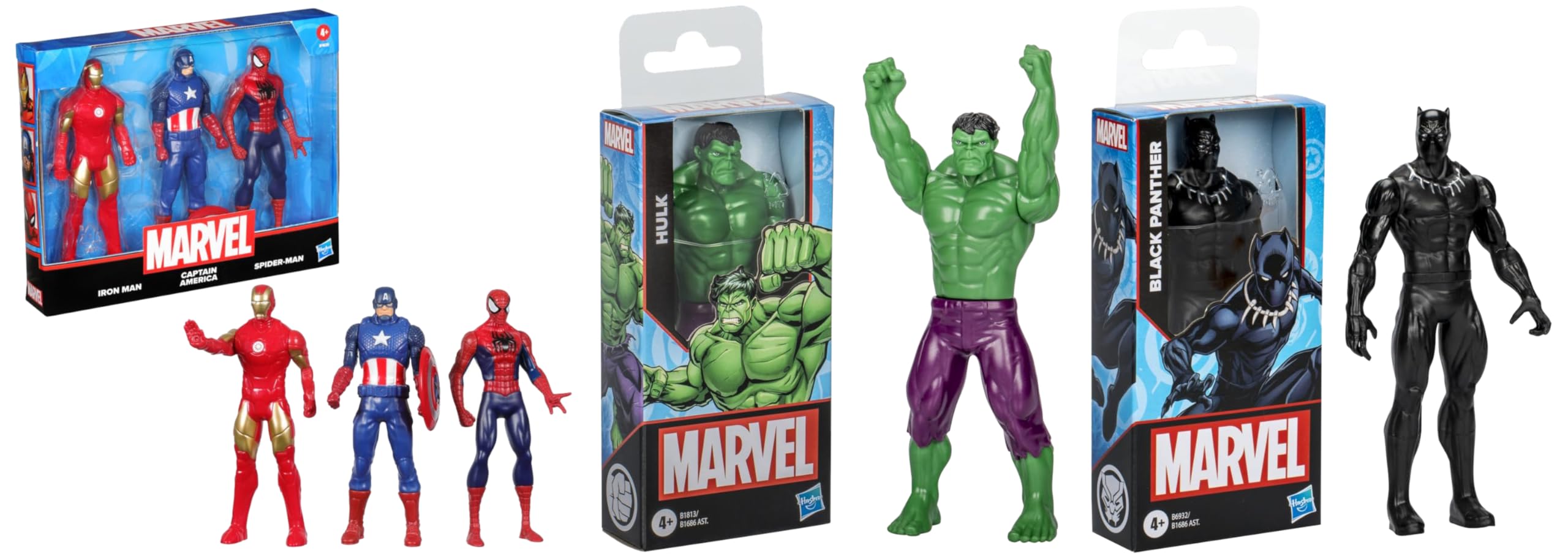 Marvel 6-Inch Iron Man, Captain America, Spider-Man with Shield