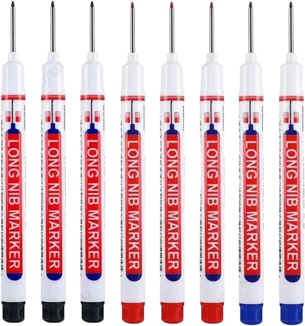 Nib Head Markers Deep Hole Long Nib Scriber 8/9Pcs/Set 20mm Deep Hole Long Head Markers Pens Metal Perforating Pen Water.proof Bathroom Woodworking Decoration Multi-Purpose(20mm-8PCS Mix Ste C)
