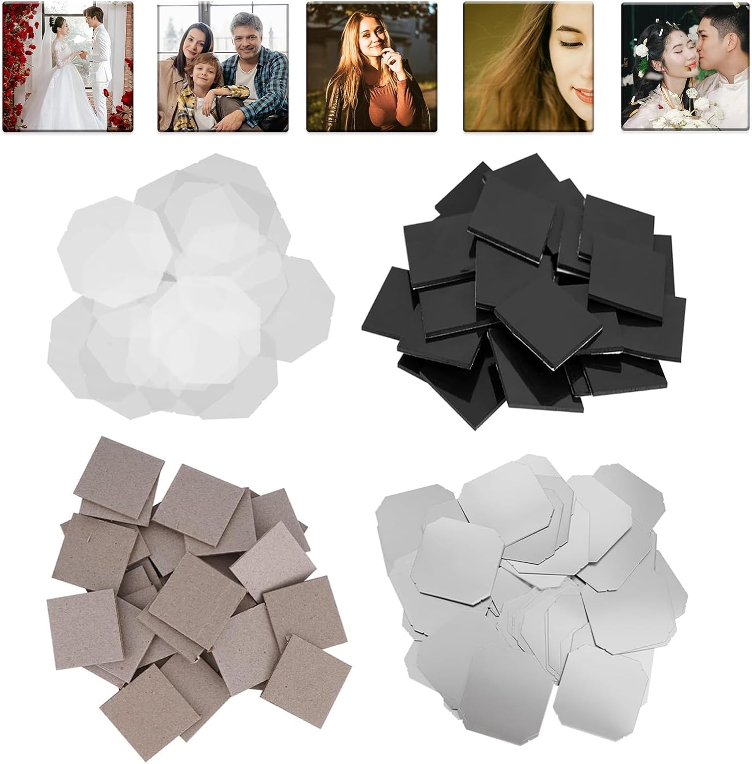 2in Refrigerator Magnets Kit, DIY Magnet Making Machine Consumables(Transparent Film, Metal Shell, Magnet, and Cardboard) for Photo Magnet Machine(500pcs)