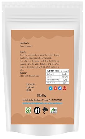 Yamkay Bread Improver for Soft Bread and Baking | Dough Enhancer and Conditioner | Bread Softener, Cake Enhancer, and Whole Grain Improver | Additive to Make Bread Softer | Instant Baking Powder (300 GM, Bread Improver)