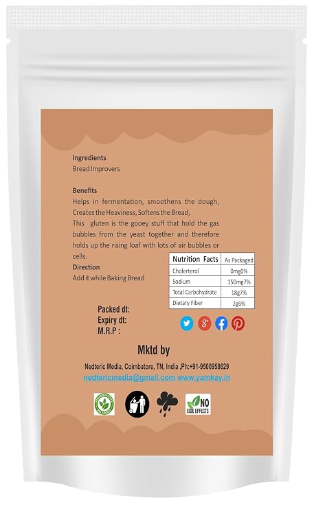 Yamkay Bread Improver for Soft Bread and Baking | Dough Enhancer and Conditioner | Bread Softener, Cake Enhancer, and Whole Grain Improver | Additive to Make Bread Softer | Instant Baking Powder (300 GM, Bread Improver)