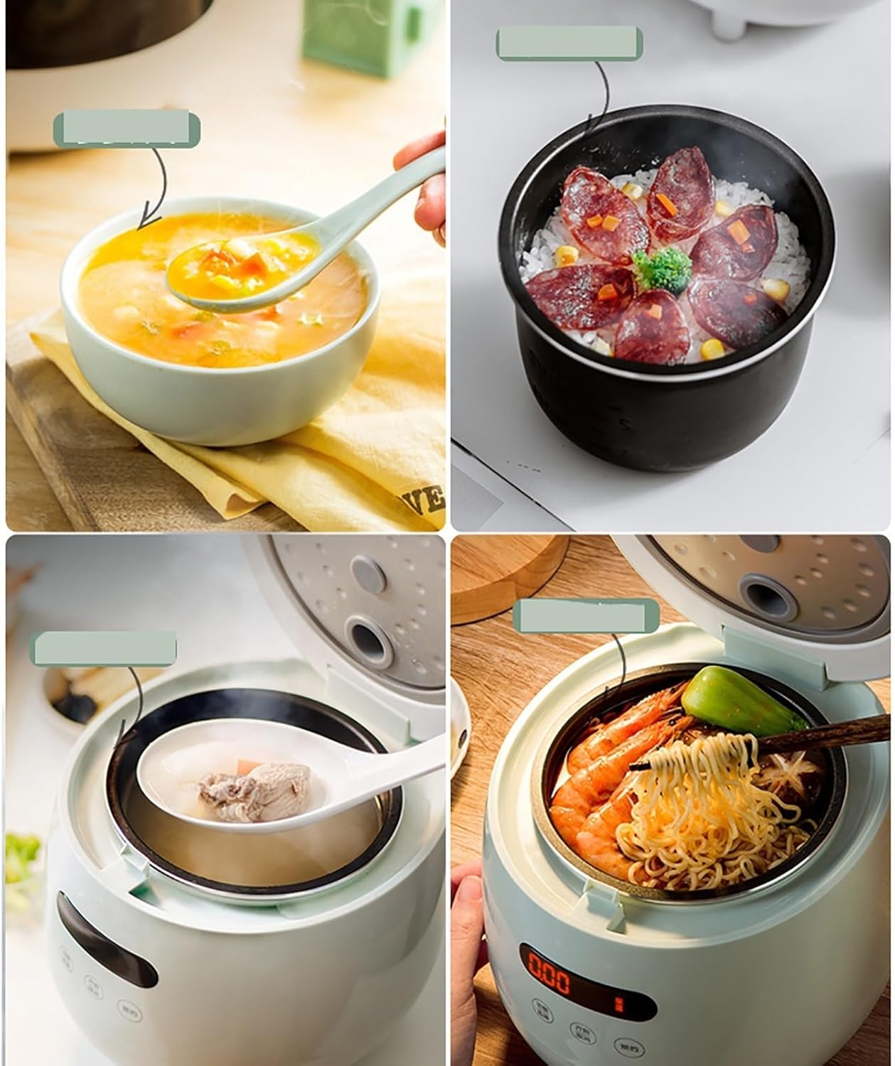 Rice Cooker (1.2L) Household Mini Small Dormitory Rice Cooker, Porridge Cooking Pot, for 1-2 People 220-240V US/EU