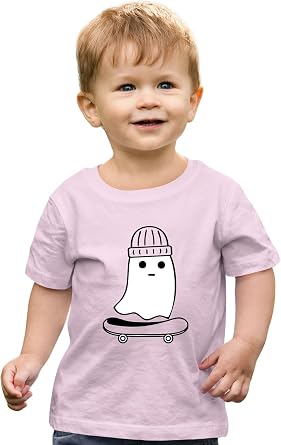 Go All Out Skater Ghost Funny Halloween Skateboard Mens Toddler Women Youth T-Shirt