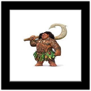 Trends International Gallery Pops Disney Moana - Maui With Mighty Fish Hook Wall Art Wall Poster, 12.00" x 12.00", Black Frame Version