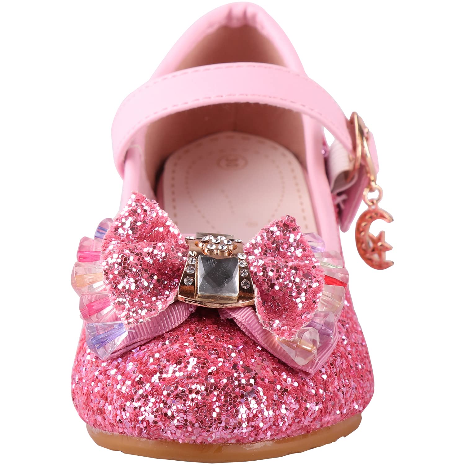 Chaussure Ballerines Princesse Fille à Talon Paillette pour Déguisement Ceremonie Mariage Carnaval Fête
