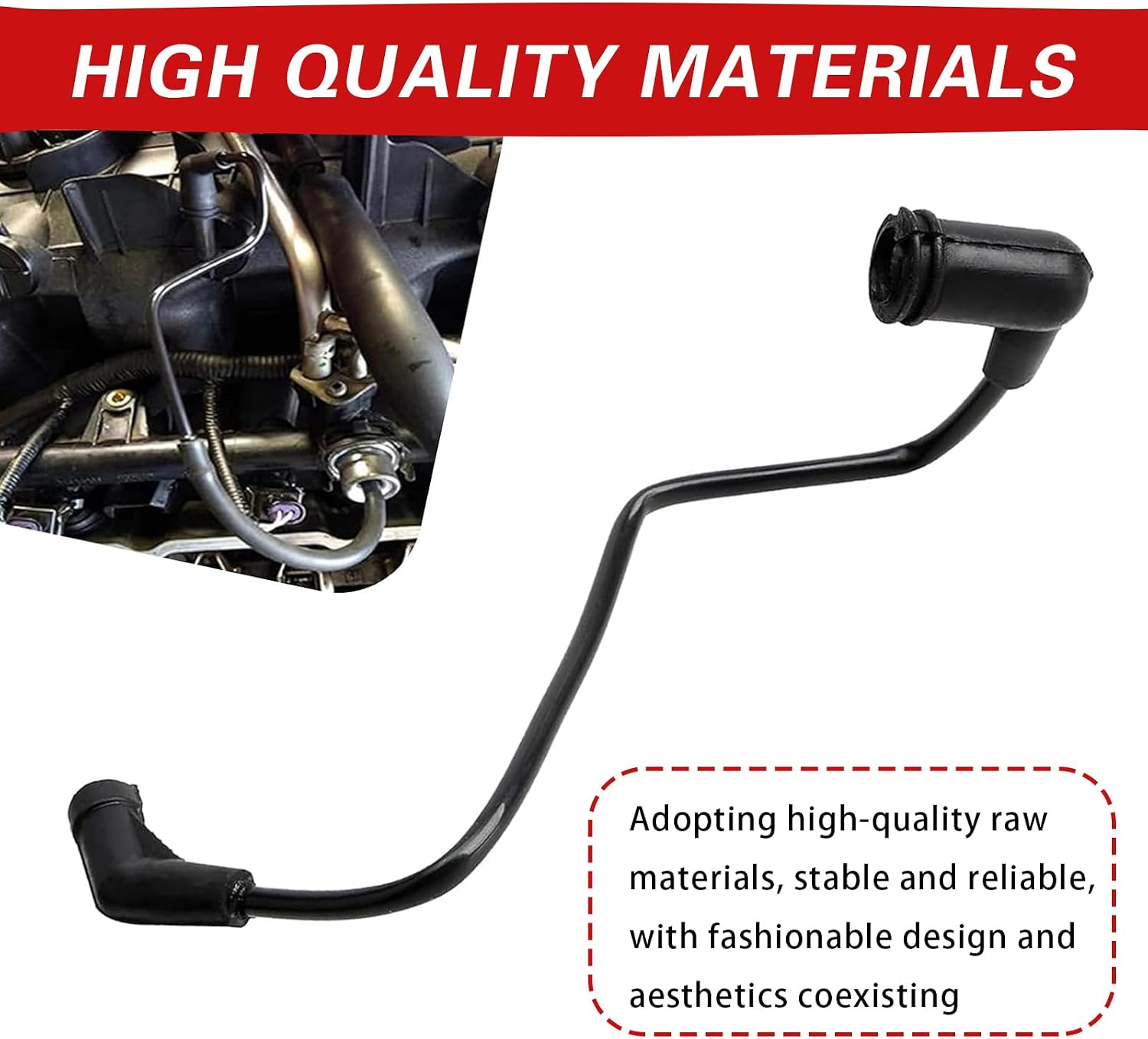 1 PC Car Fuel Pressure Vacuum Hose, 17113556, Hose for 4.8L 5.3L 6.0L Engine, Compatible with GMC Chevrolet Silverado Series (Black)