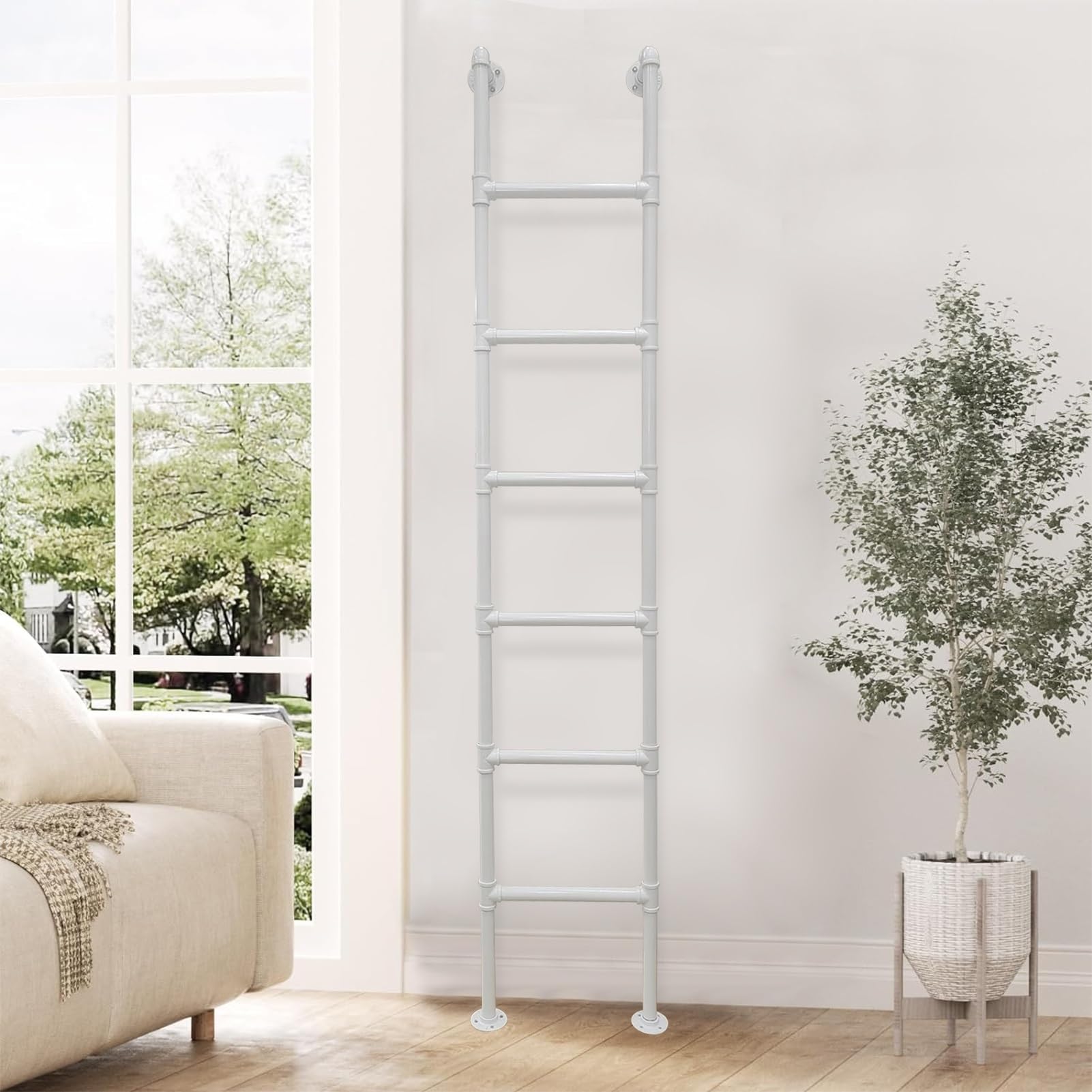 Wall Mounted Ladder, Bunk Bed Ladder Wall Mounted Heavy Duty Wrought Iron Multiple Sizes Entrance Egress(240cm/94in)