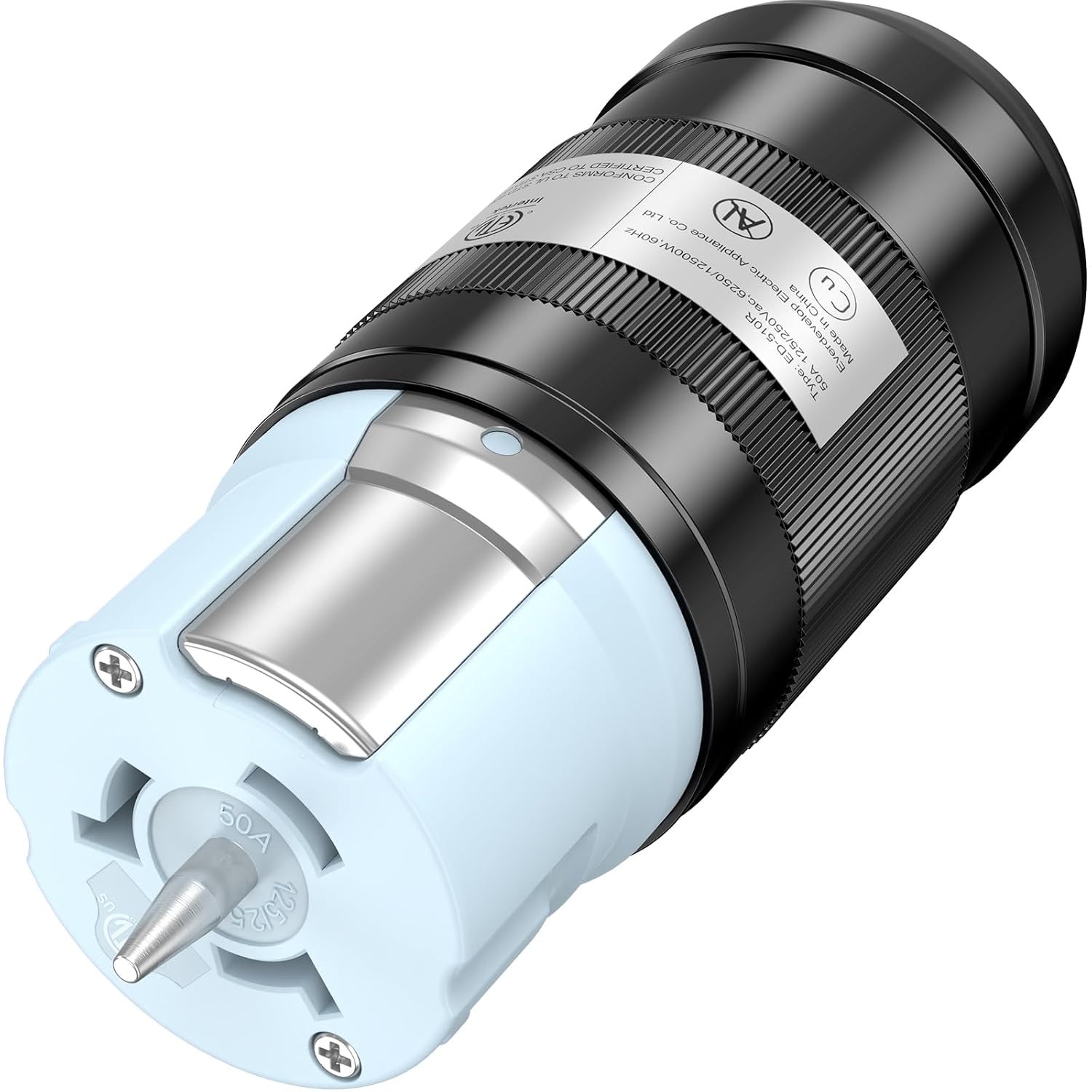 CS6364 50A Twist Lock Connector - 125/250V 12500W Shore Power Cord SS2-50R Female Plug End Replacement 3-Pole 4-Wire Industrial Grade Cord Cap for Marine RV Generator Spider Box EV Charging ETL Listed