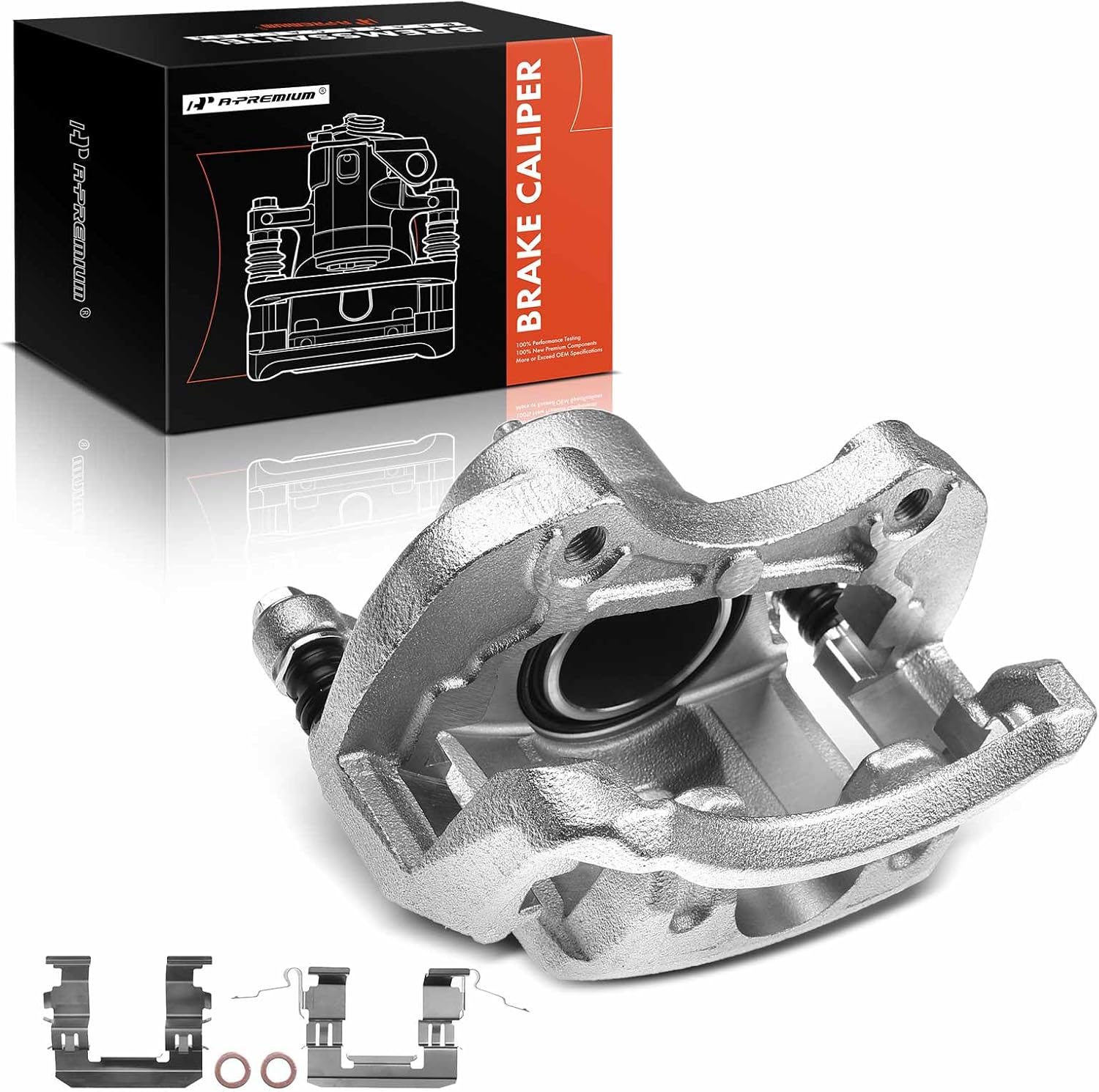 A-Premium Disc Brake Caliper Assembly with Bracket Compatible with Select Nissan Models - Cube 2009-2014, Tiida 2012-2016, Versa 2007-2012, L4 1.8L - Front Right Passenger Side