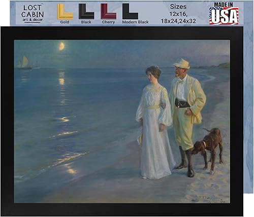 Lost Cabin Summer Evening in Skagen por Peder Severin Kroyer  Impresión en marco biselado dorado  Reproducción de pinturas de obras de arte finas