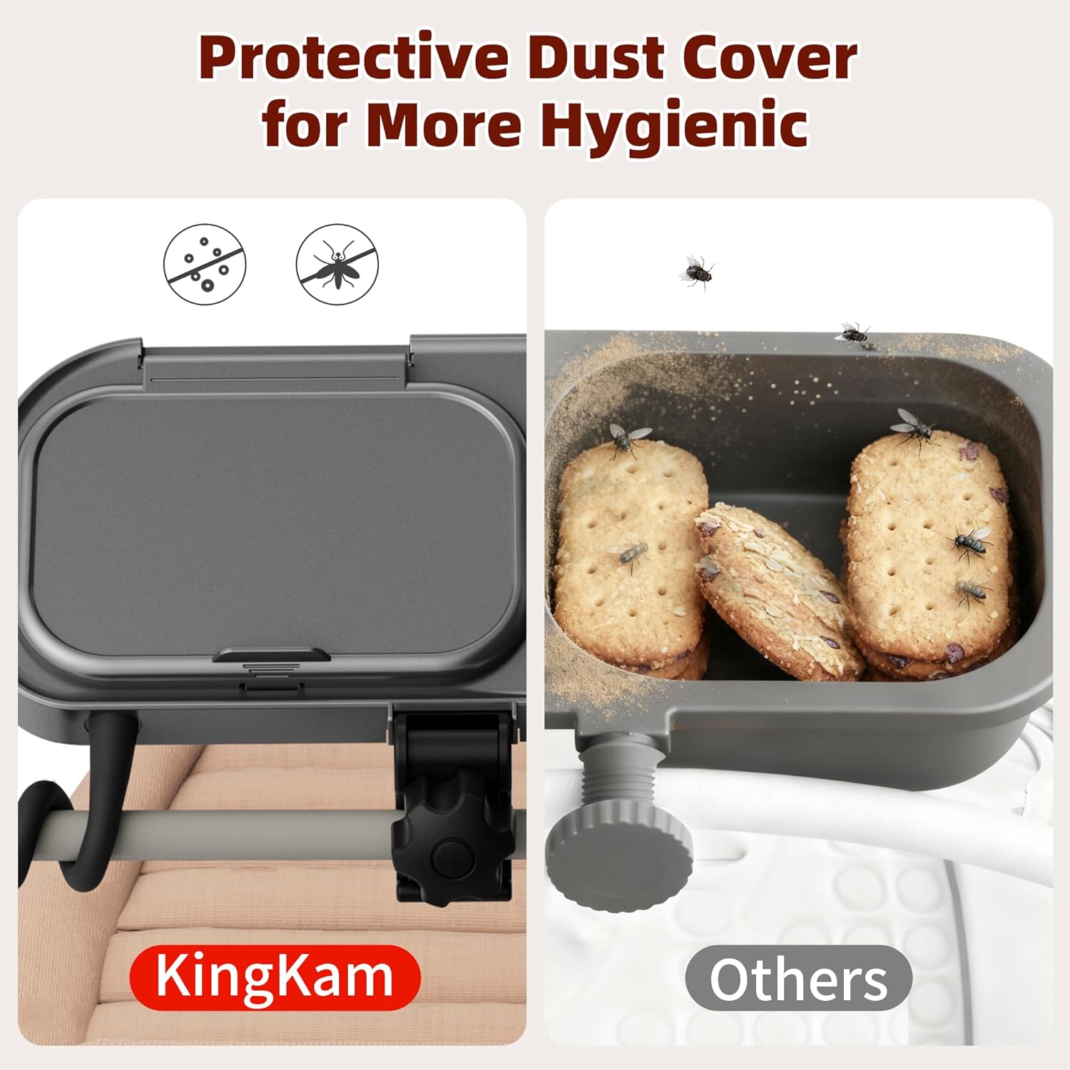 Universal Stroller Snack Tray | Pack of 2 | Compatible with Nuna Bugaboo | Double Stroller Tray Attachments with Cup Holder | Detachable Silicone Tray for Easy Clean | Toddler Snacking On The Go