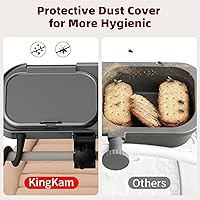 Vista 6 de Universal Stroller Snack Tray, Compatible with Nuna Uppababy Mockingbird, Stroller Snack Tray Attachment with Cup Holder, Detachable Silicone Tray