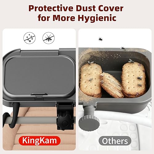 Miniatura 6 de Bandeja universal para refrigerios para cochecito, compatible con la barra de cochecito Nuna Uppababy Mockingbir, bandeja de aperitivos con soporte