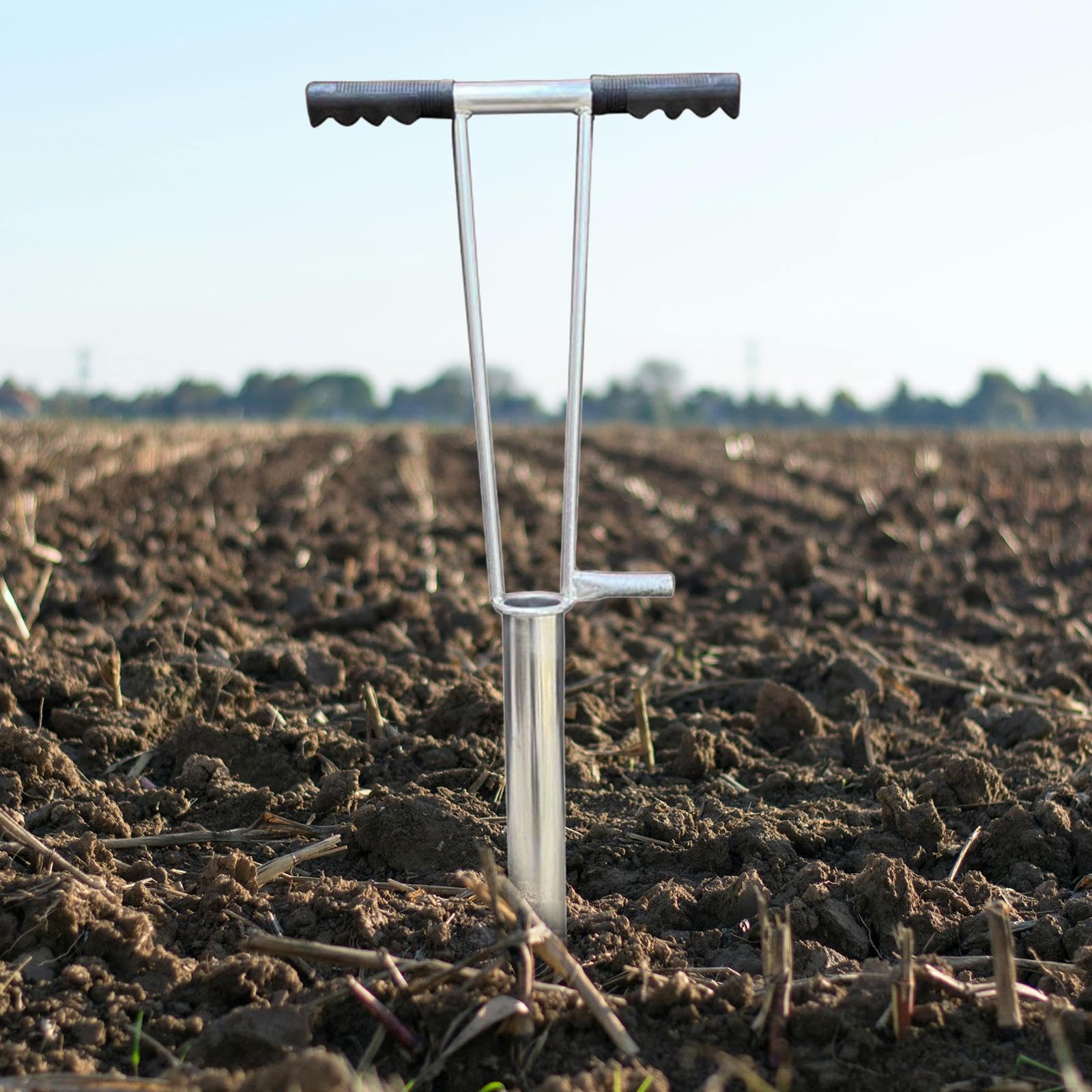 Stangen Erdbohrer mit Griff, Manuelles, Ergonomisches Haushalts Erdbohrgerät Aus Metall, für Garten, Zaun Und Terrasse, 30cm Höhe