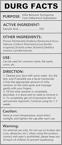 Miniatura 2 de MSNOR Milia Remover, Milia Spot Treatment Ayuda a Disolver y Reducir Milia, Whitehead, Quistes y Suero Facial de Hiperplasia Sebácea