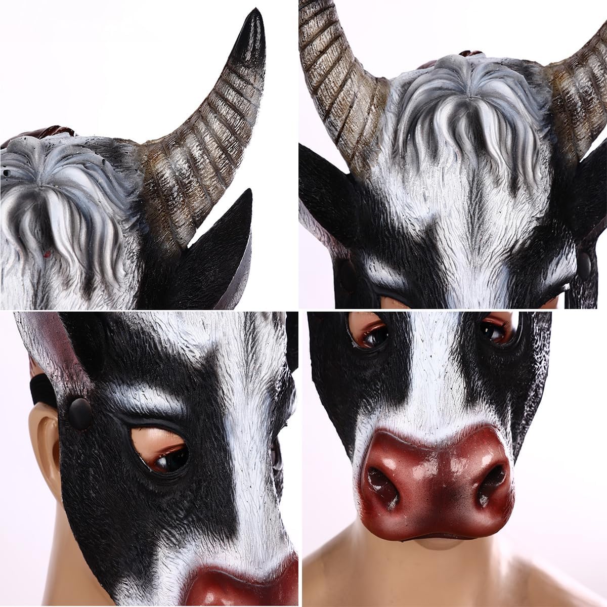 1Pcs Halloween Cow Mask Cow Head Mask for Halloween Christmas Easter Carnival Costume Party Masquerade Cosplay