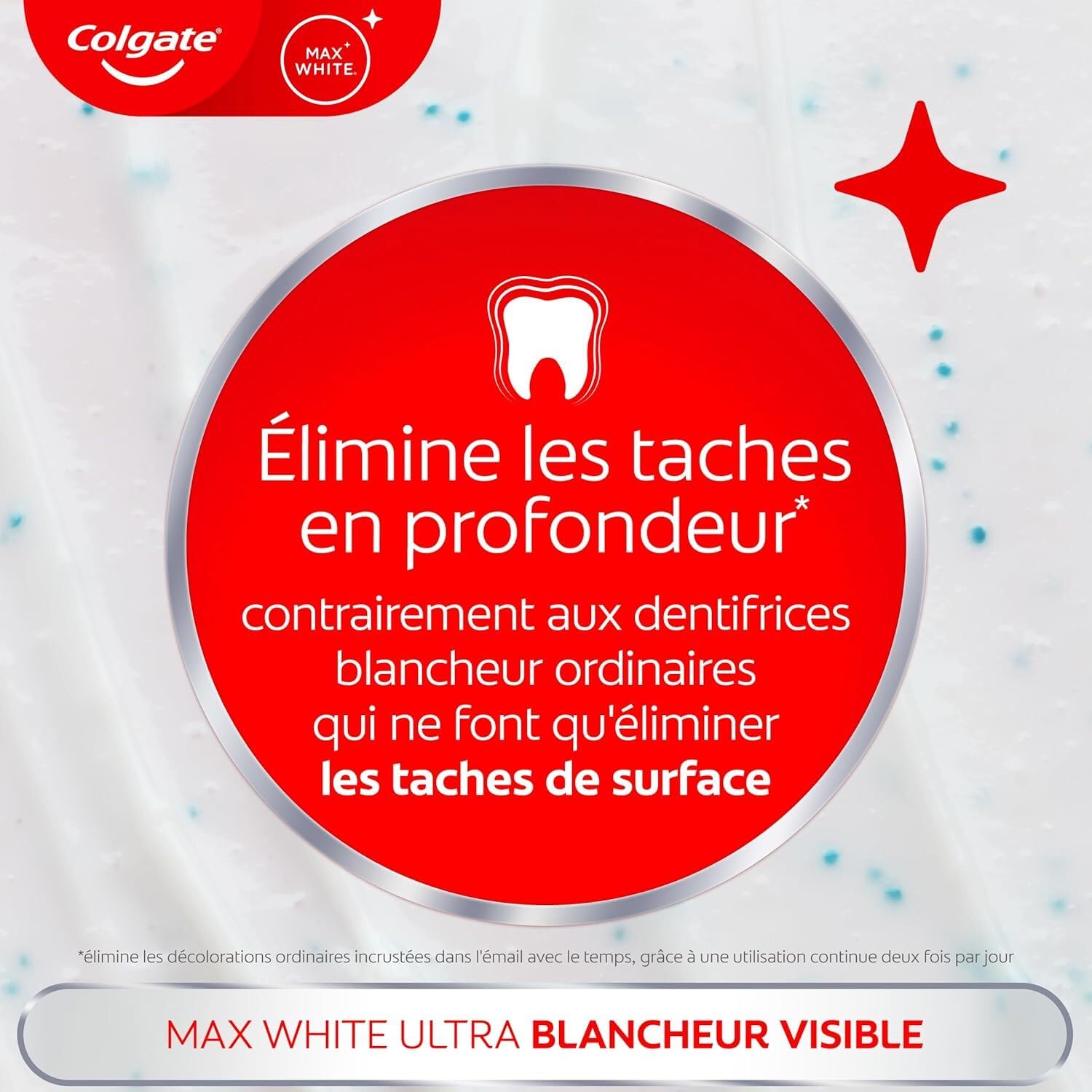 Colgate® MaxWhite Ultra Blancheur - Dentifricio 4 x 75 ml |Duo Spazzolino da denti | Dentifricio Bianchezza Visibile- Elimina in 3 giorni le macchie - Azione profonda - Tecnologia ActivShine